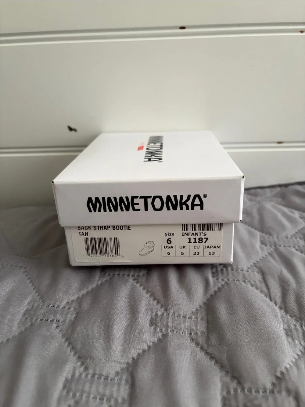 Minnetonka Kids Suede Moccasins in Tan